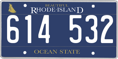 RI license plate 614532