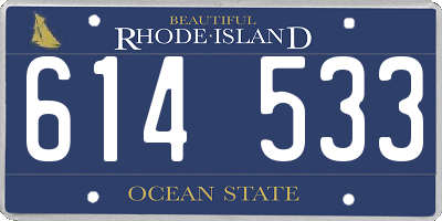 RI license plate 614533