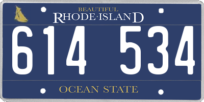 RI license plate 614534