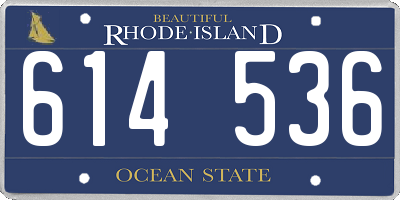 RI license plate 614536