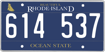 RI license plate 614537