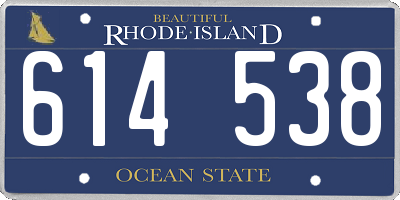 RI license plate 614538