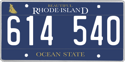 RI license plate 614540