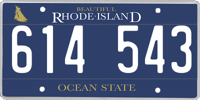 RI license plate 614543