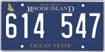 RI license plate 614547