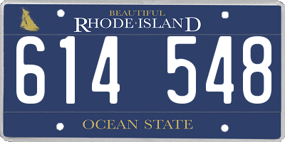 RI license plate 614548
