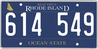 RI license plate 614549