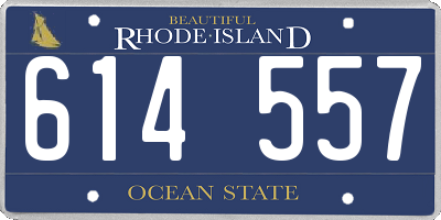RI license plate 614557
