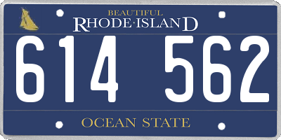 RI license plate 614562