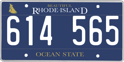 RI license plate 614565