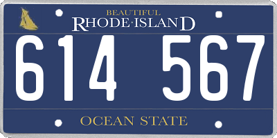 RI license plate 614567