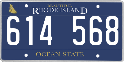 RI license plate 614568