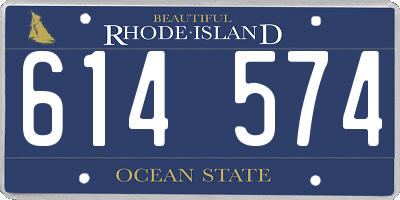 RI license plate 614574