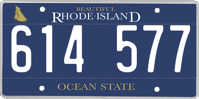 RI license plate 614577