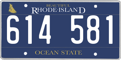 RI license plate 614581