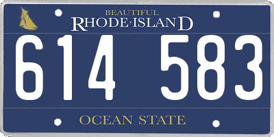 RI license plate 614583
