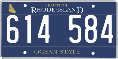 RI license plate 614584