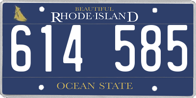 RI license plate 614585