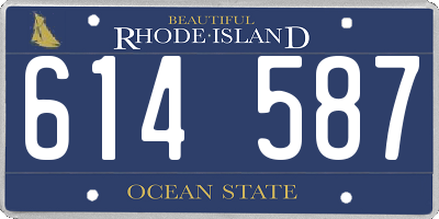 RI license plate 614587