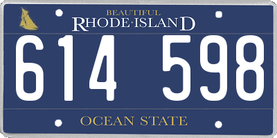 RI license plate 614598