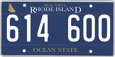 RI license plate 614600