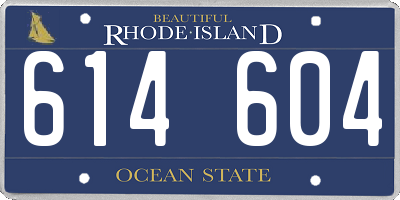 RI license plate 614604