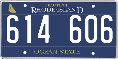 RI license plate 614606
