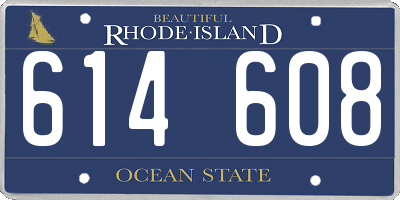 RI license plate 614608