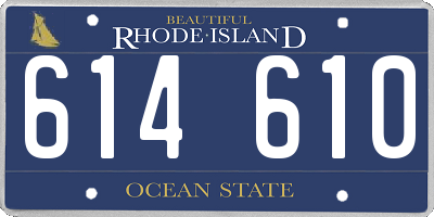 RI license plate 614610
