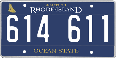 RI license plate 614611