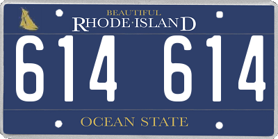 RI license plate 614614