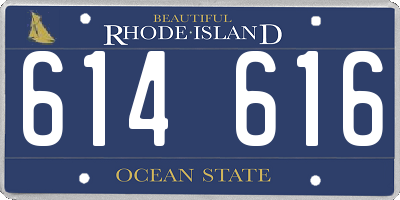 RI license plate 614616