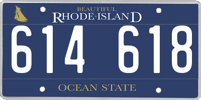 RI license plate 614618