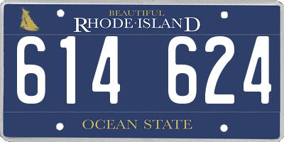 RI license plate 614624