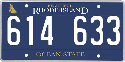 RI license plate 614633