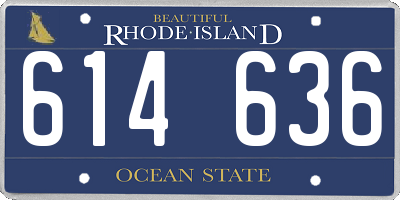 RI license plate 614636