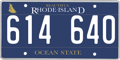 RI license plate 614640