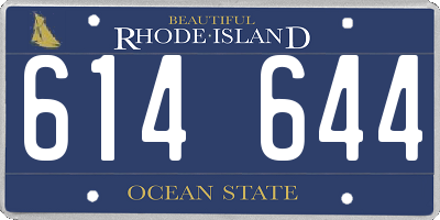RI license plate 614644
