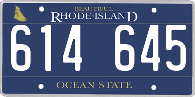 RI license plate 614645