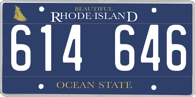 RI license plate 614646