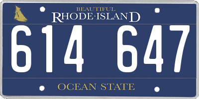RI license plate 614647