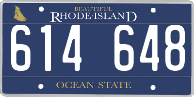 RI license plate 614648