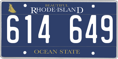 RI license plate 614649