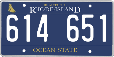 RI license plate 614651