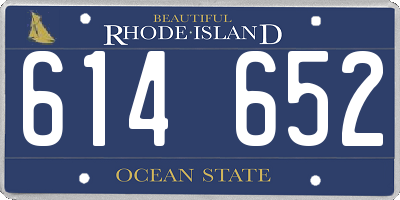 RI license plate 614652