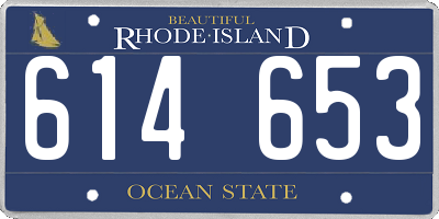 RI license plate 614653