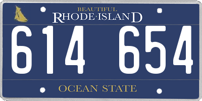 RI license plate 614654