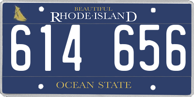 RI license plate 614656