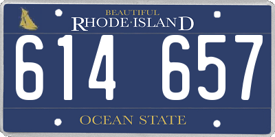 RI license plate 614657