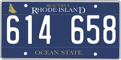 RI license plate 614658
